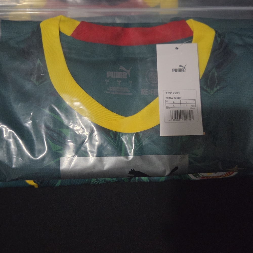 Puma Green Polo Shirt with Yellow and Red Trim